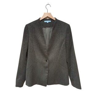 ANTONIO Melani Gray Ombre Collarless Single Breasted Blazer Sz 8
